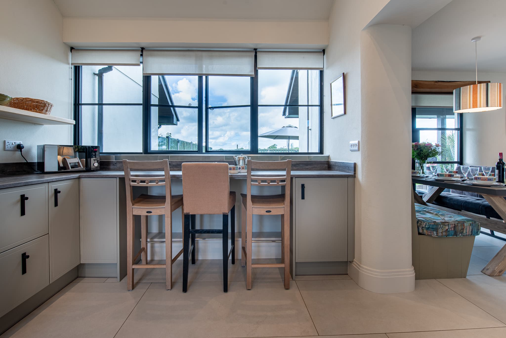 Kitchen breakfast bar at Just a Cottage
