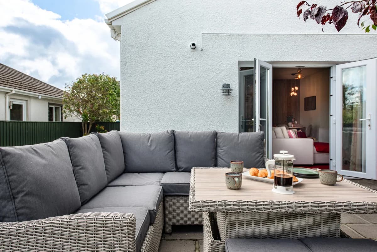 Patio seating area at Pleasant Valley View