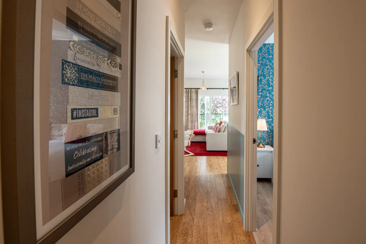 Hallway leading to the living area at Pleasant Valley View
