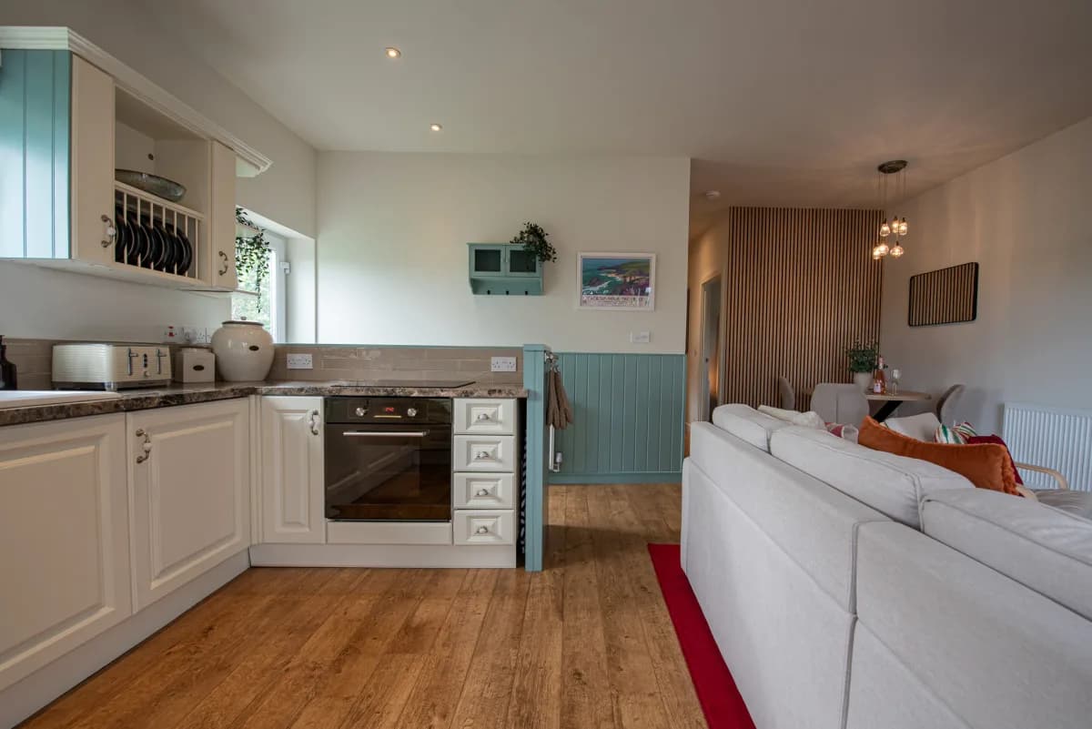 Kitchen looking through to the living area at Pleasant Valley View